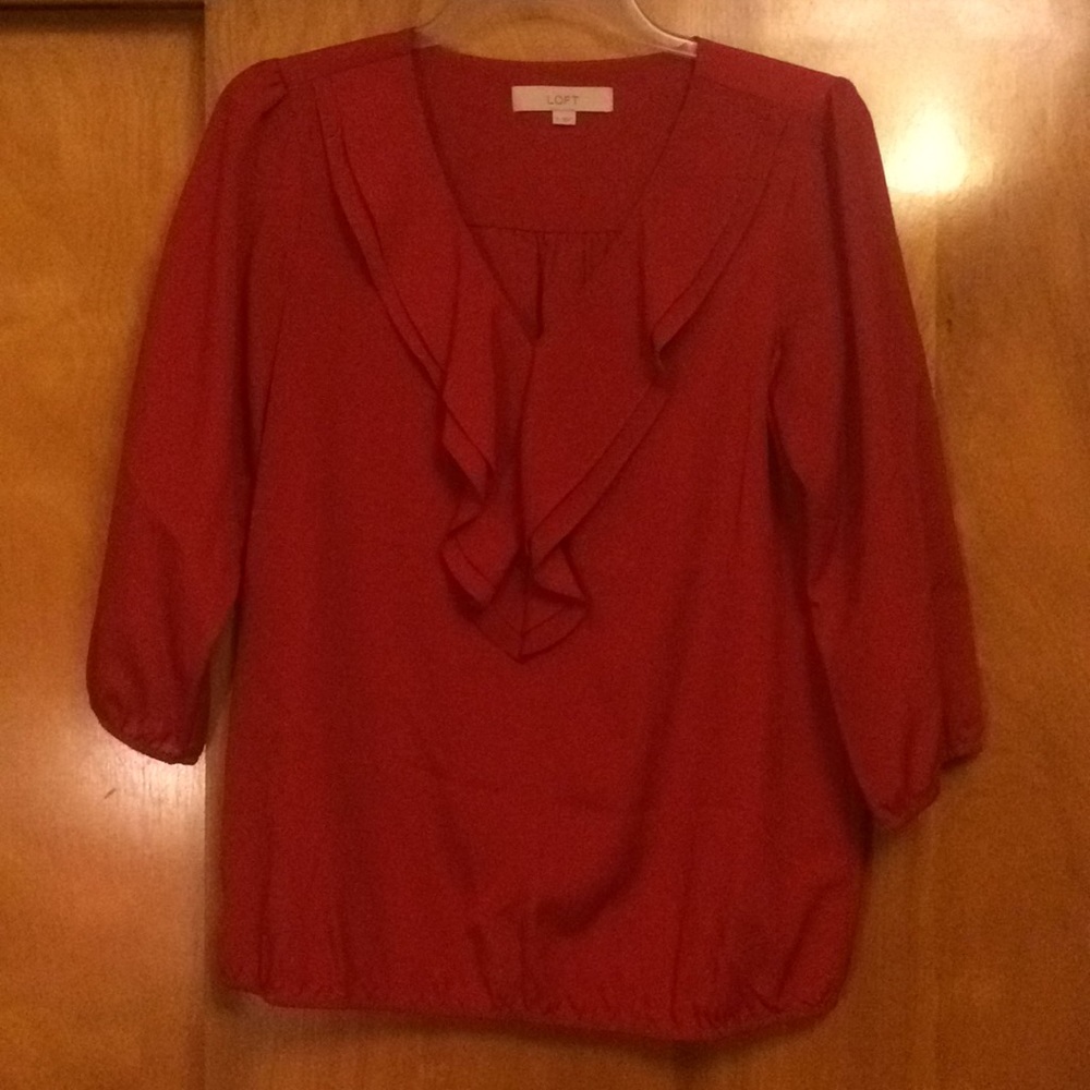 Red LOFT blouse size S